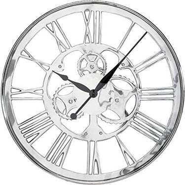 Kare Design Wanduhr Gear, Silber, 60cm Durchmesser, Uhr, Aluminium, Glas, Stahl, Quarzuhrwerk, Batterie nicht inklusive im Sale
